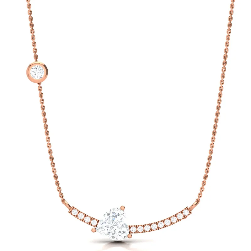 Ladies antique necklaces-Rich Enchantment Heart Necklace with Lab Grown Diamonds