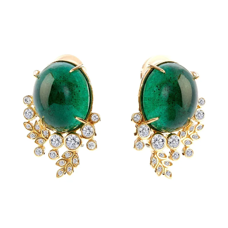 Ladies silver chandelier earrings-Emerald Vine Earrings