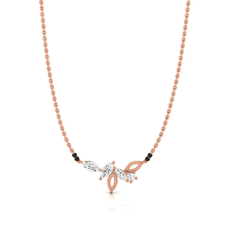 Ladies floral necklaces-Autumn Romance Timeless Gold Necklace with Lab Grown Diamonds