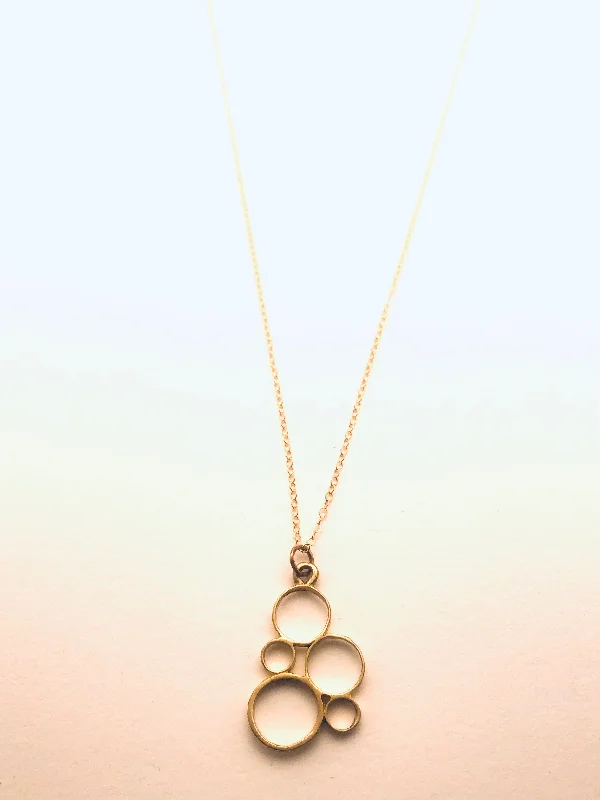 Ladies white gold necklaces-Small Bubbles Nu-Gold Necklace