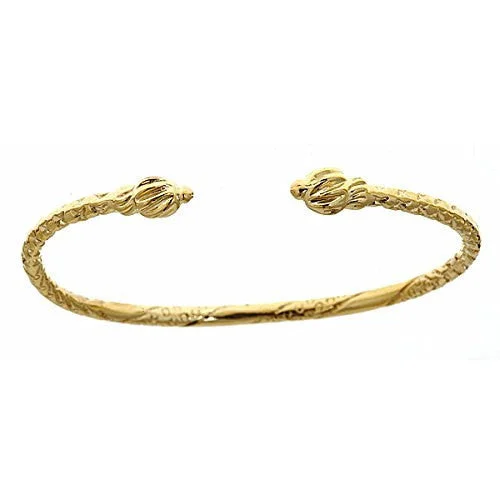 Better Jewelry 10K Yellow Gold BABY West Indian Bangle w. Coiled Ends