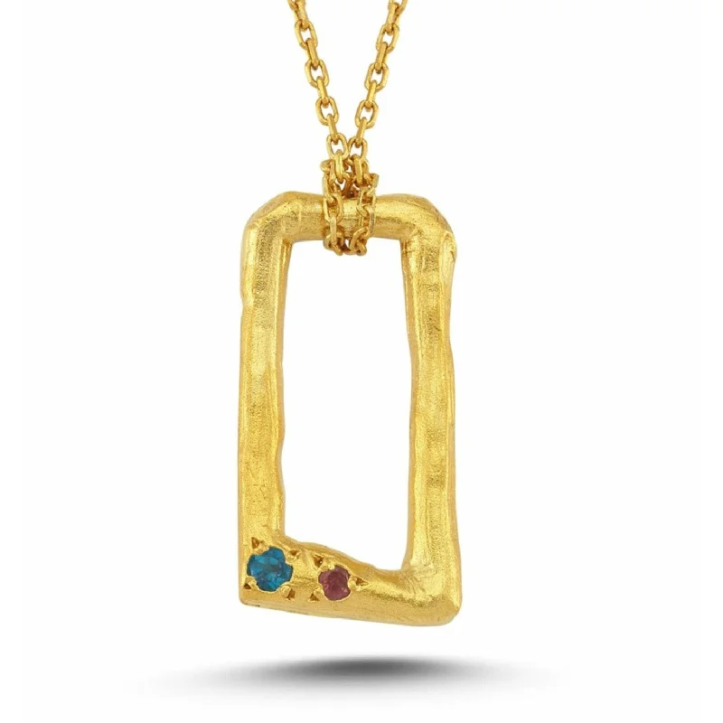 Ladies gemstone cluster necklaces-The Gate Necklace