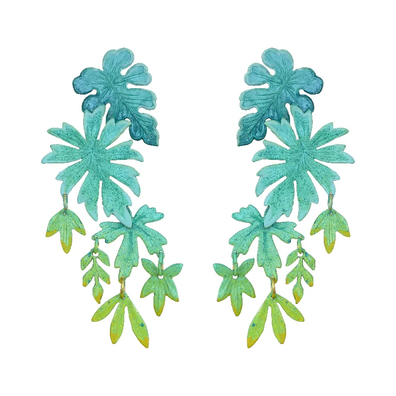 Ladies vintage earrings-Jardin Botanique Earrings