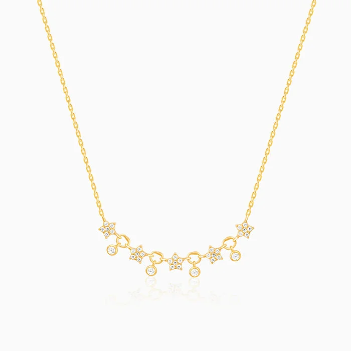 Ladies delicate necklaces-Golden Floral Serenade Necklace