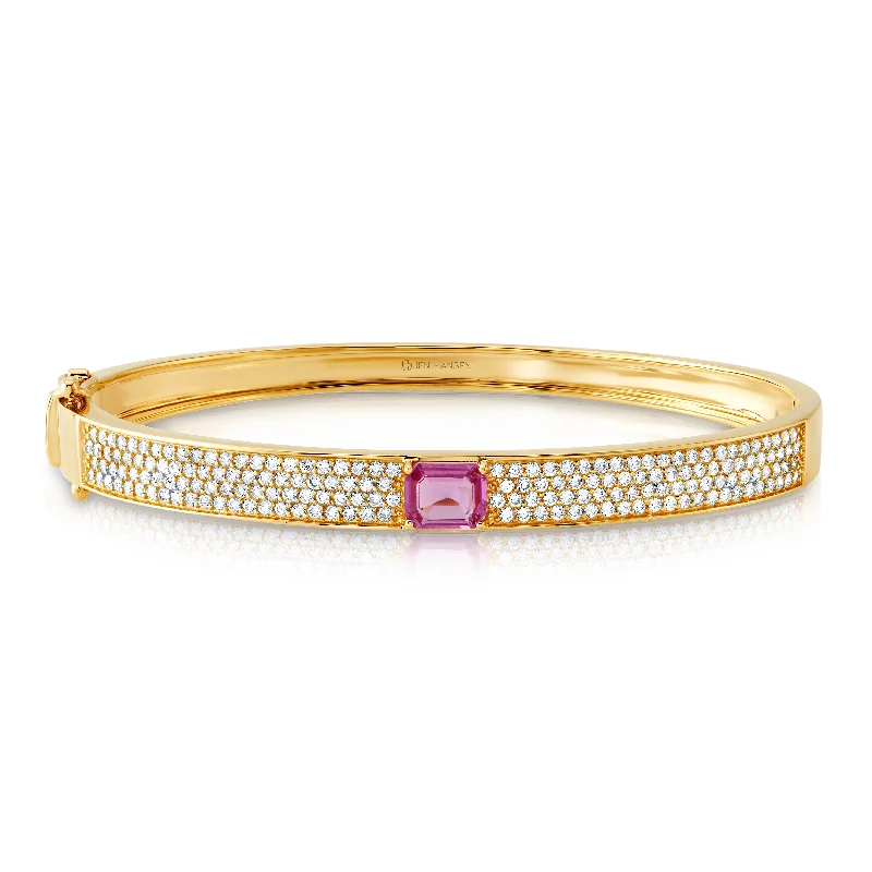 Elixir sapphire & diamond bangle, 14kt gold