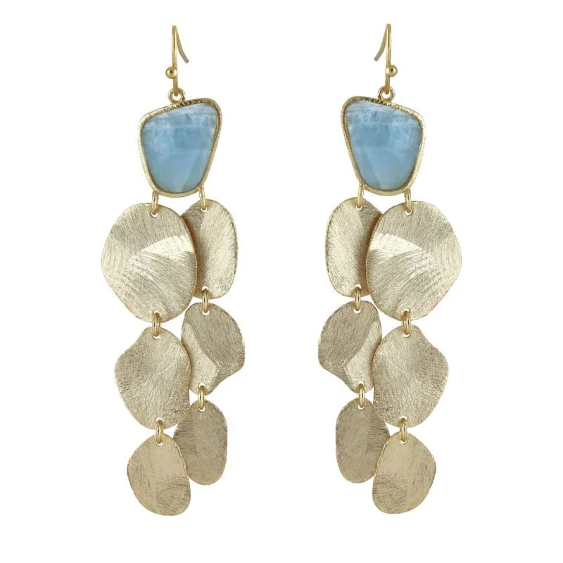 Ladies silver earrings-Aquamarine drops