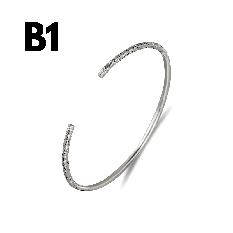 Better Jewelry Mix and Match Custom 2mm Silver Bangle (1 piece)