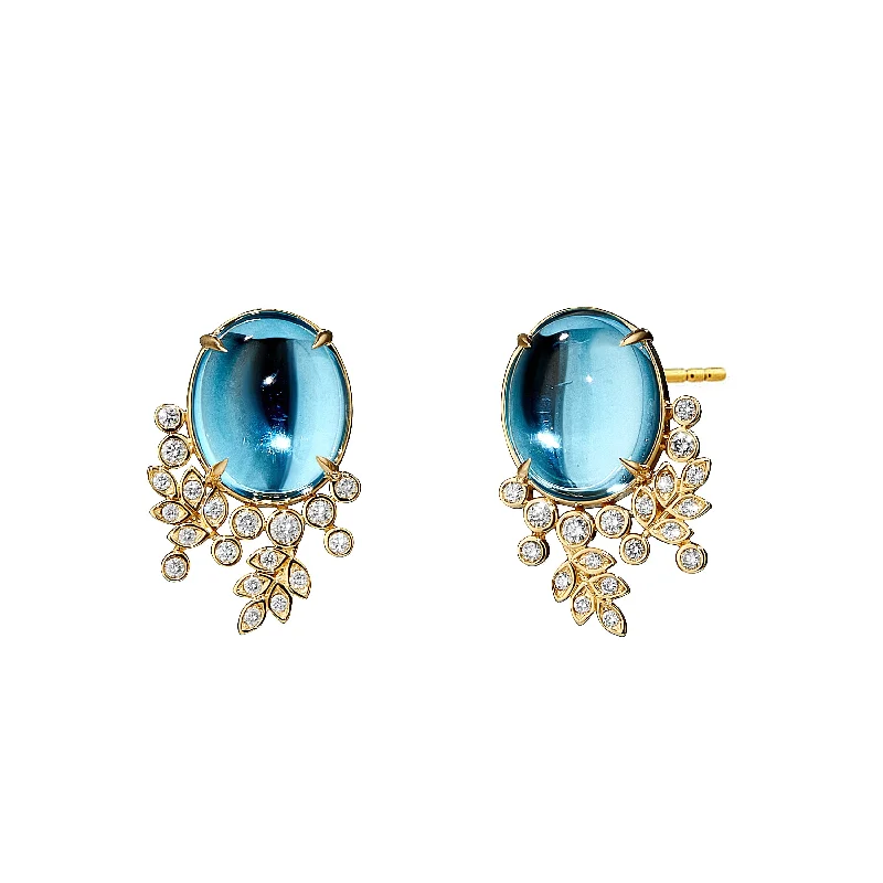 Ladies gold diamond earrings-Small Vine Earrings