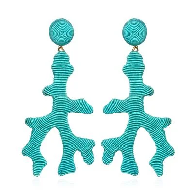 Ladies casual earrings-Seychelles Silk Coral Drop Earrings Turquoise