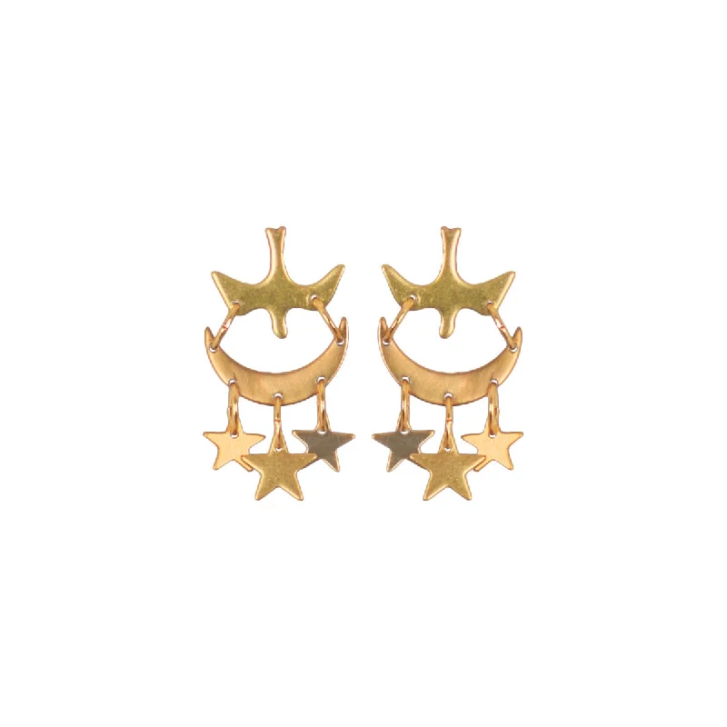 Ladies stud earrings-Starry Flight Earrings