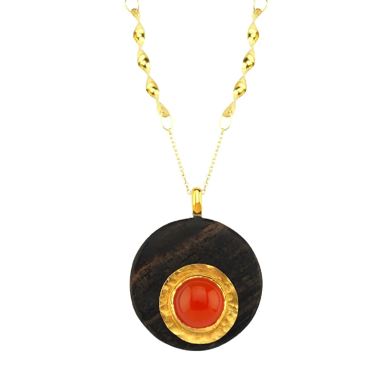 Ladies floral necklaces-Ebony Carnelian Necklace