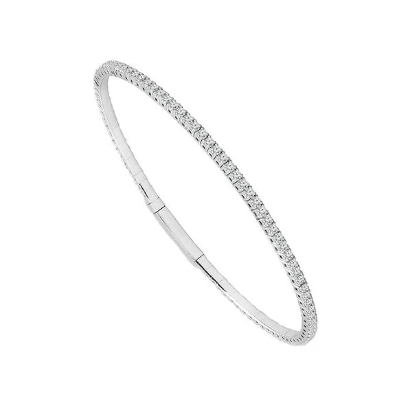 White Gold 1 3/8CTW Eternity Diamond Flexi Bangle