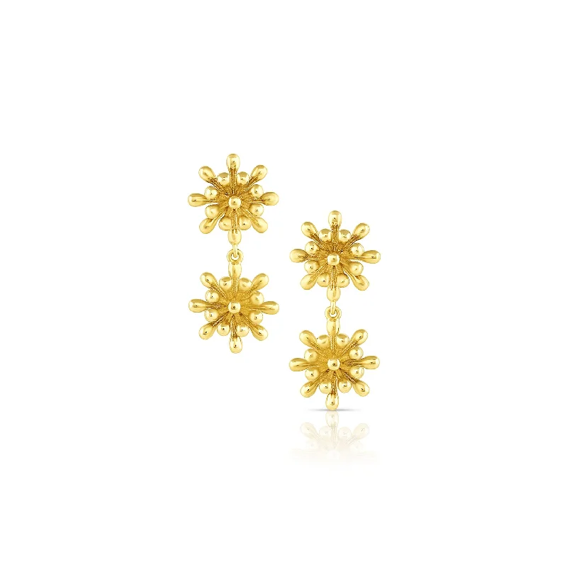 Ladies silver chandelier earrings-Satellite Fireworks Earrings in 14K Gold