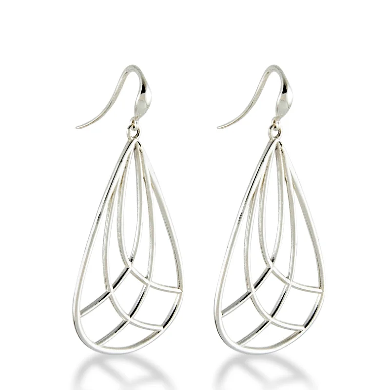 Ladies rose gold earrings-Pear Wire Dangles