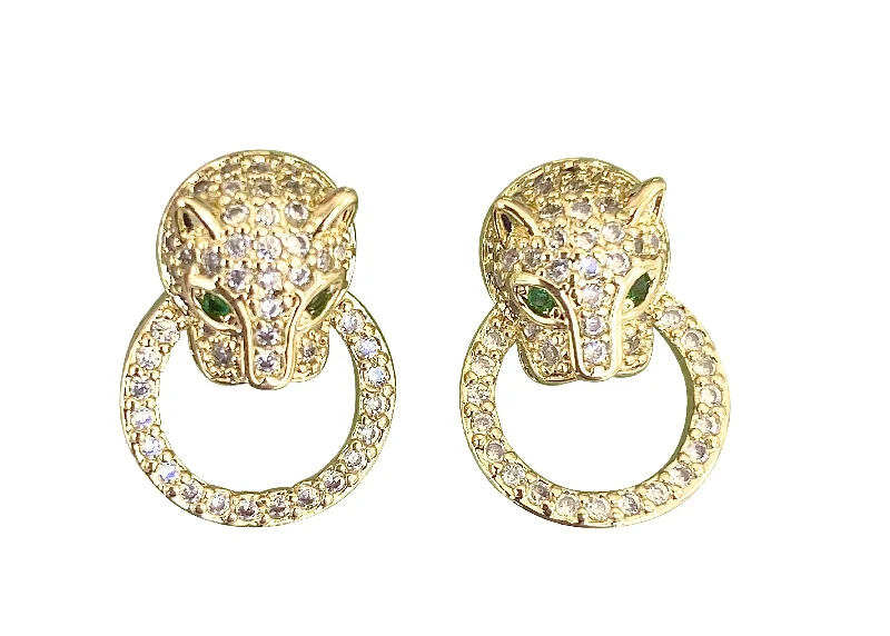 Ladies diamond stud earrings-Roar Stud