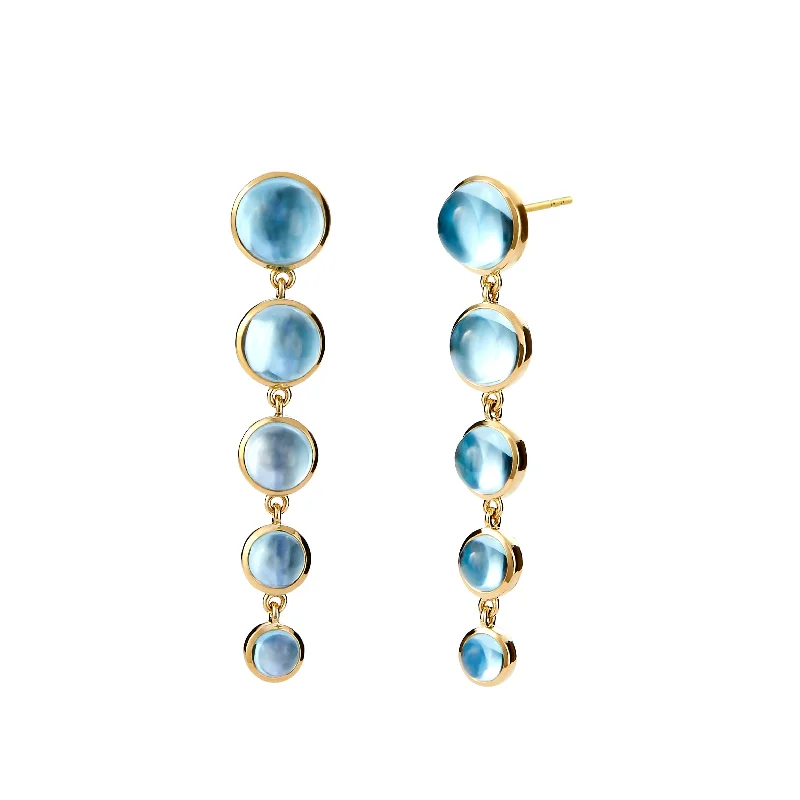 Ladies long earrings-Graduating Cabochon Earrings