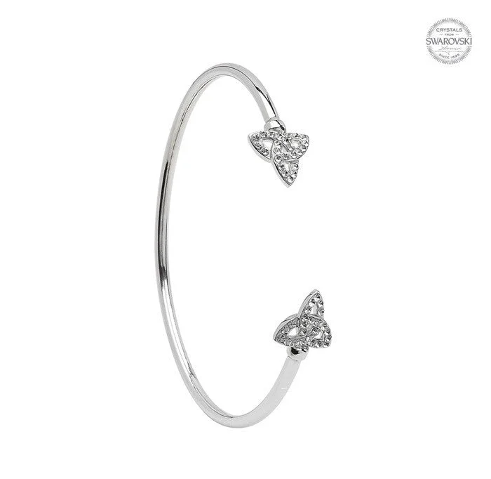 Sterling Silver Swarovski Trinity Cuff Bangle SW70