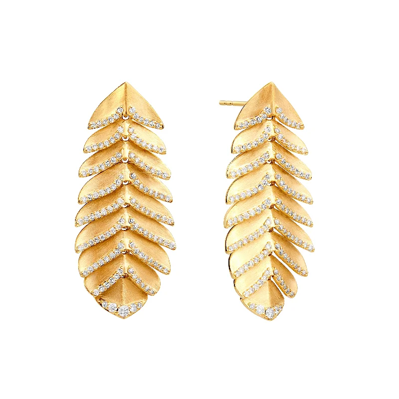 Ladies geometric drop earrings-Feather Earrings