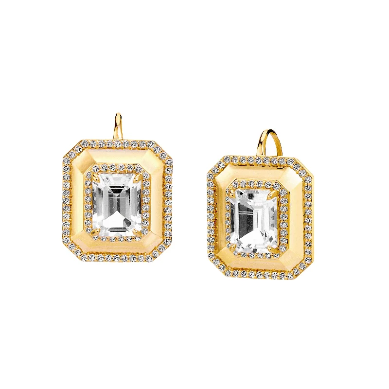 Ladies minimalist earrings-Emerald Cut Earrings