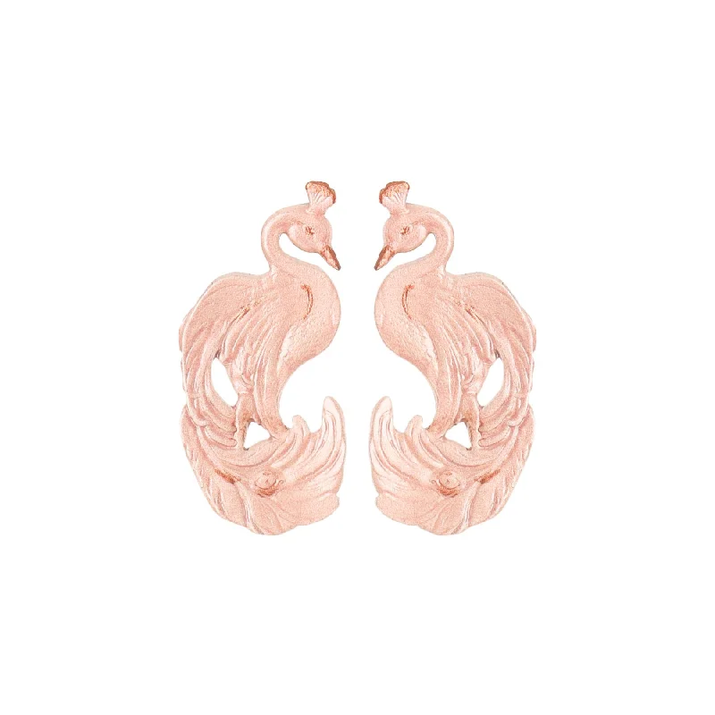 Ladies adjustable earrings-Blush Peacock Earrings