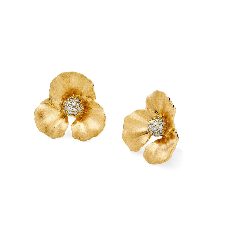 Ladies stud hoop earrings-Dogwood Flower Stud Earrings