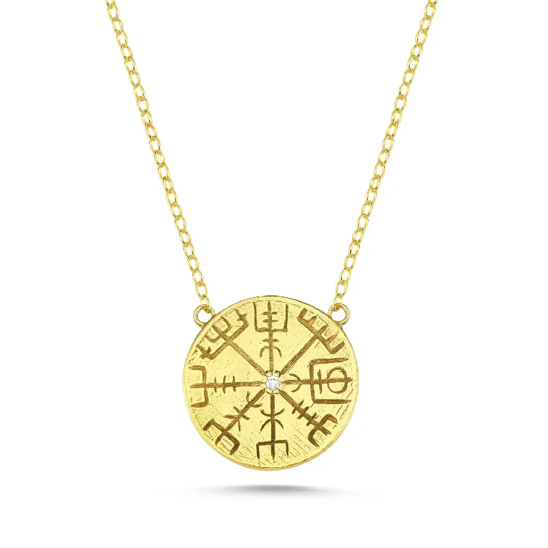 Ladies heart pendant necklaces-Vegvisir Necklace