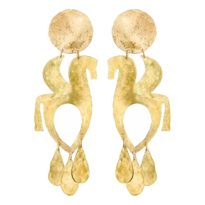 Ladies diamond earrings-Gold Hellenistic Earrings