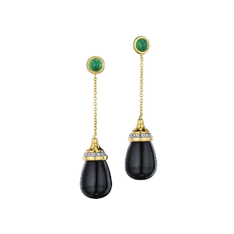 Ladies oval earrings-Drop Chain Earrings