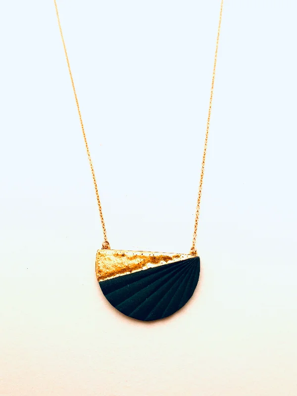 Ladies layered gold necklaces-Chilton Wide Necklace, Teal