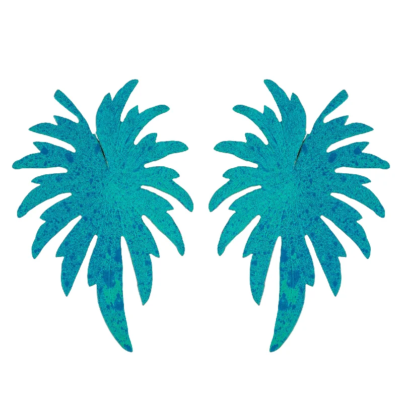 Ladies drop earrings-Ocean Palm Earrings