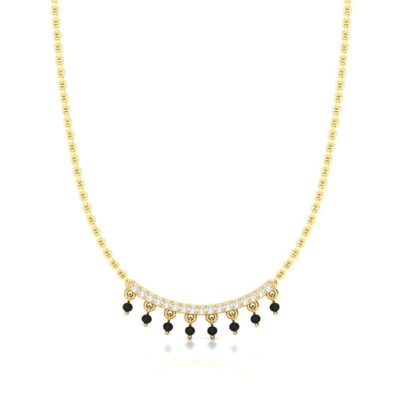 Ladies zodiac necklaces-Gold Necklace of Joyful Radiance with Lab Grown Diamonds