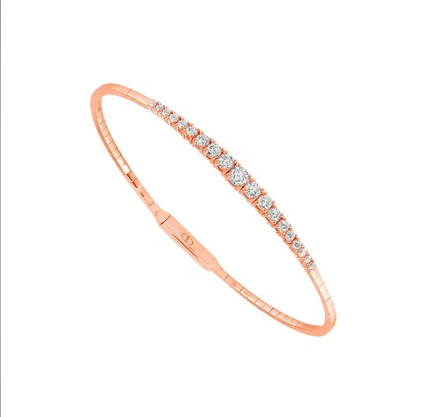 Rose Gold 7/8CTW Graduated Diamond Flexi Bangle