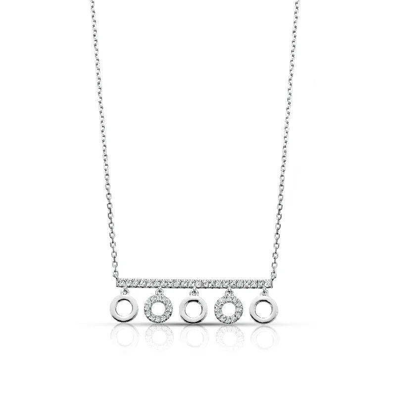 Ladies gemstone drop pendant necklaces-0.25 ctw Diamond Fashion Bar Necklace Pendant