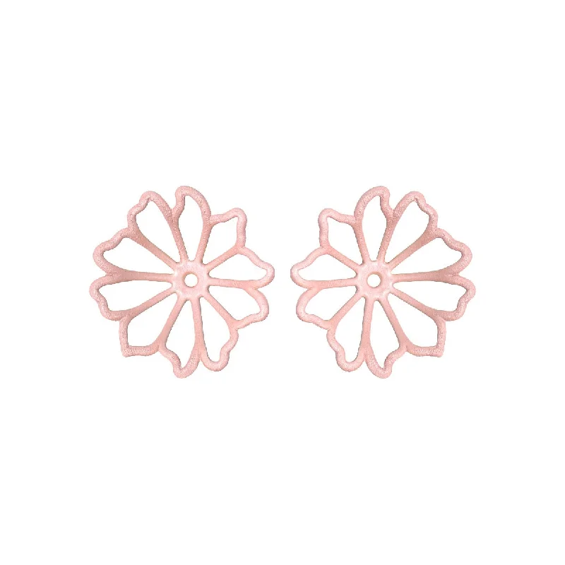 Ladies stud hoop earrings-Single Blush Dahlia Earrings