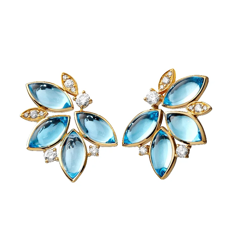 Ladies crescent earrings-Jardin Leaf Earrings