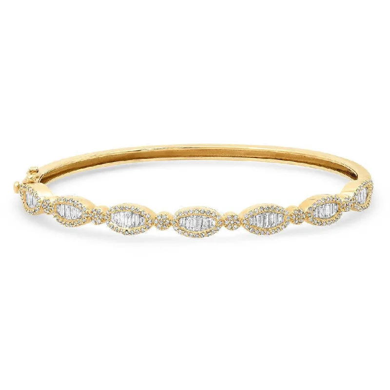 HELIX BAGUETTE DIAMOND BANGLE, GOLD