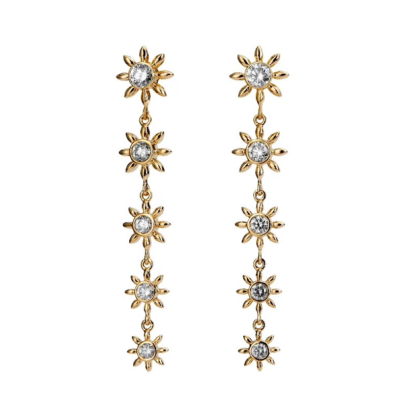 Ladies statement diamond earrings-Cosmic Sun Earrings