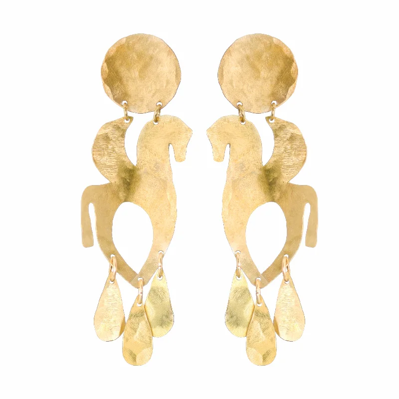 Ladies stud earrings-Little Gold Hellenistic Earrings