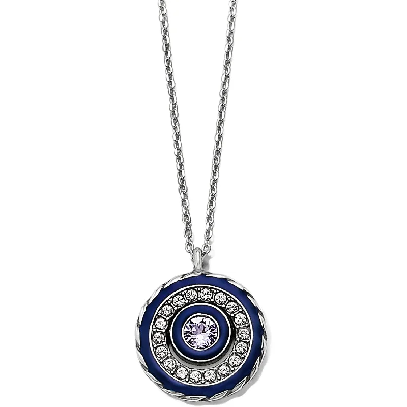 Ladies gemstone necklaces-Halo Eclipse Petite Necklace