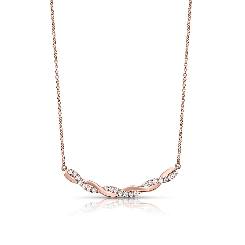 Ladies love necklaces-Criss Cross 0.20 ctw Diamond Necklace Pendant