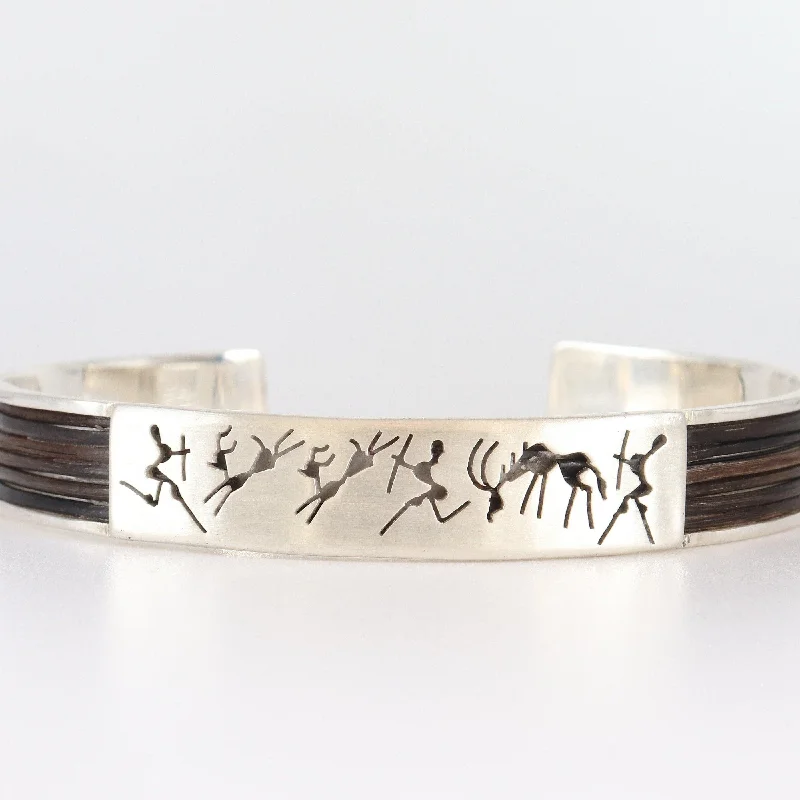 Long Bar Rockart Bangle with Elephant Hair