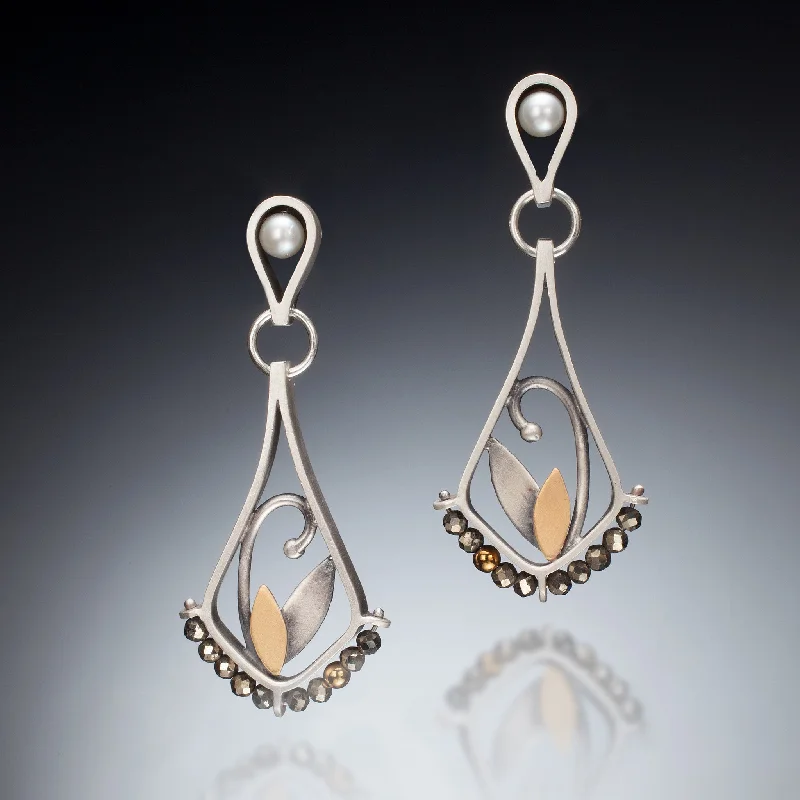 Ladies large hoop earrings-Mixed Metal Teardrop Earrings