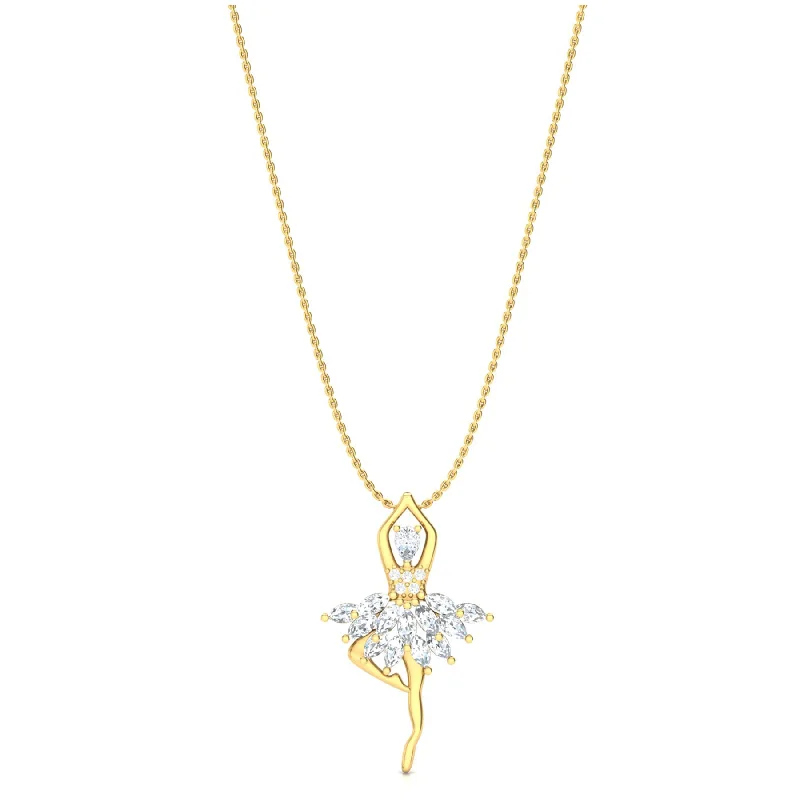 Ladies solitaire necklaces-Moments Gold & Marquise Diamond Necklace