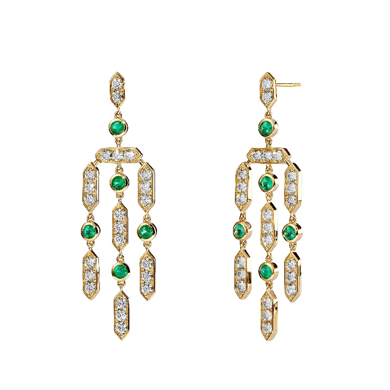 Ladies vintage diamond earrings-Diamond Chandelier Earrings