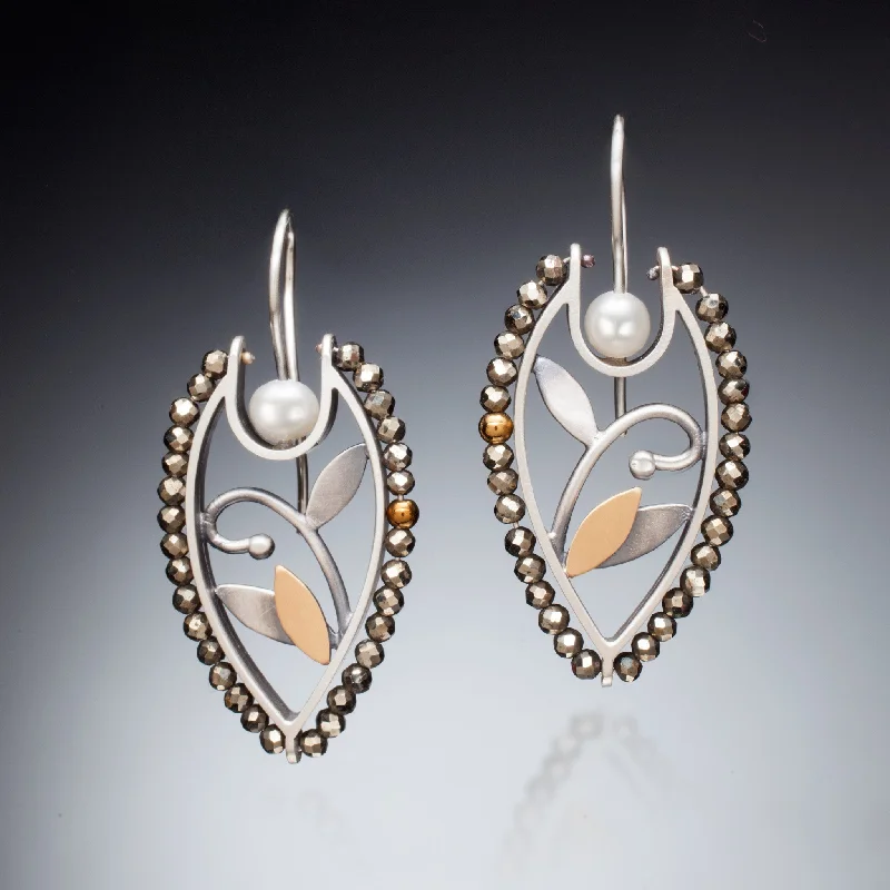 Ladies stud hoop earrings-Mixed Metal Shield Earrings