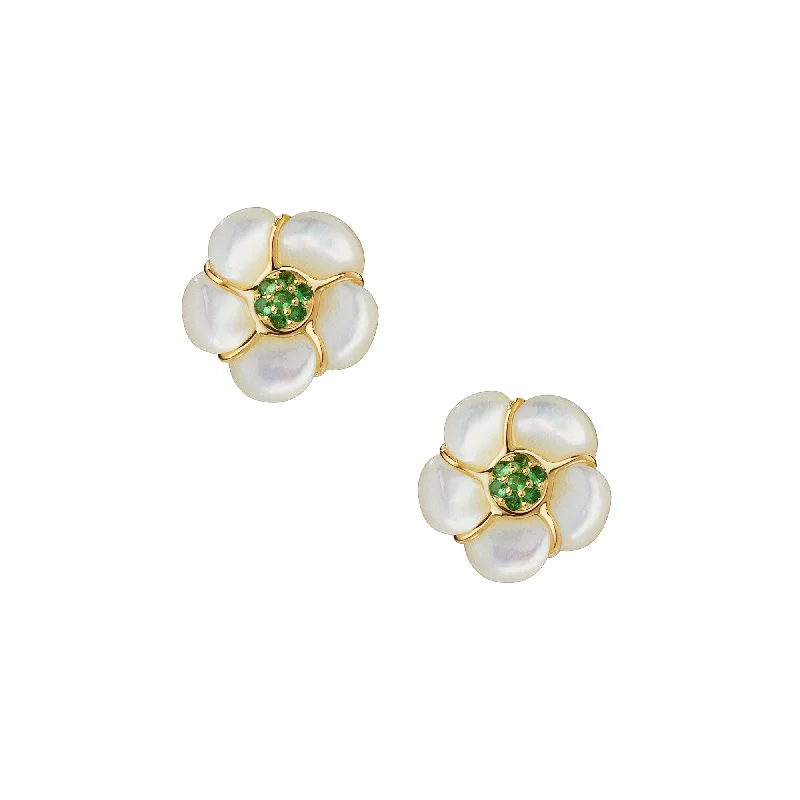 Ladies art deco earrings-Flower Earrings