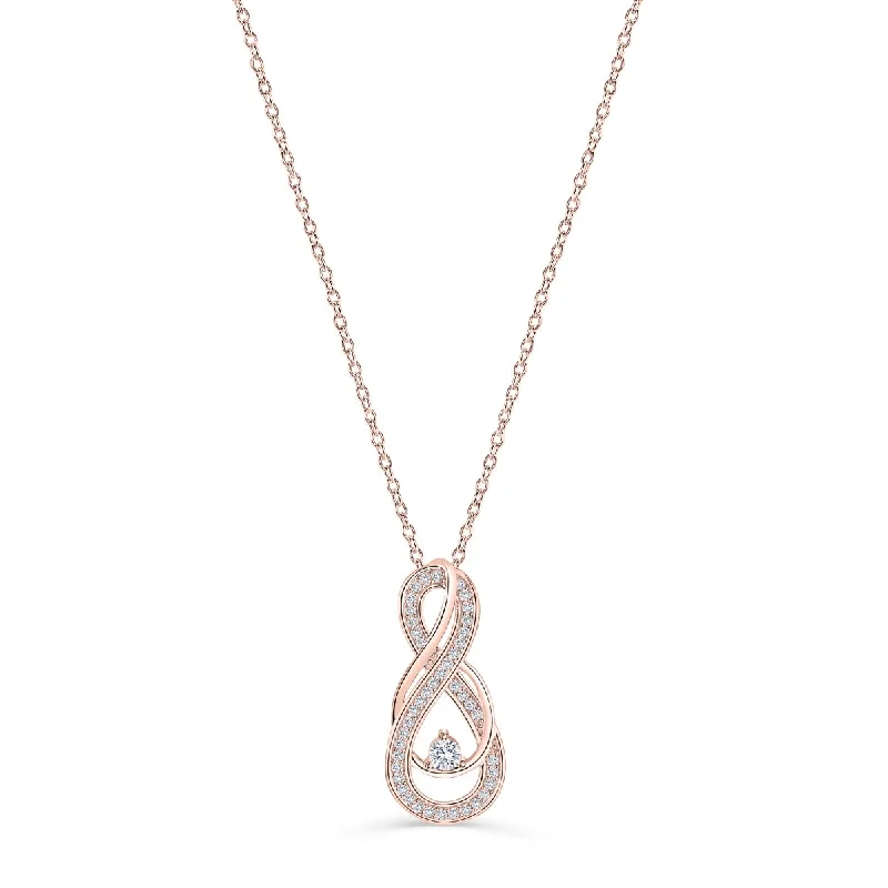 Ladies gemstone necklaces-The Celine - Rose Gold