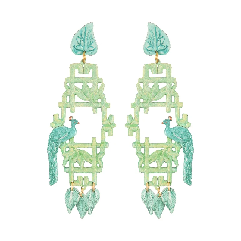 Ladies classic earrings-Jade Yuyuan Earrings