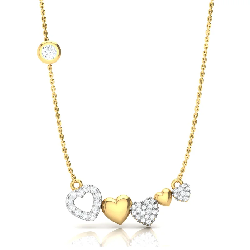 Ladies fashionable necklaces-Flying Hearts Love Necklace