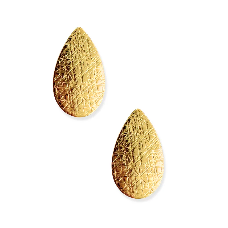 Ladies round earrings-Textured Teardrop Earring